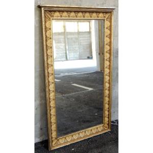 Mercury Mirror, Gilded Trumeau Glass, Floral Decoration Of Acorns And Palmettes, 18th Century 