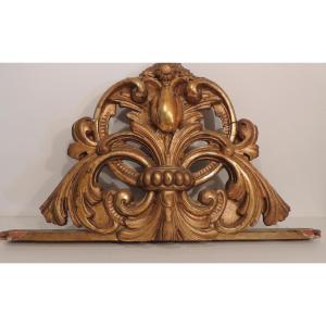 Mirror Pediment, Gilded Wooden Ice Pediment, Louis XV, 18th Century