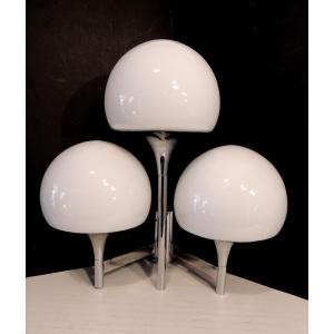 Gaetano Sciolari Wall Light In Chromed Metal Mounted By 3 Opaline Glass Balls, 20th Century