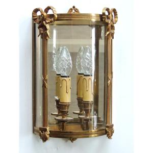 Louis XVI Style Half-moon Bronze Wall Light, 20th Century 