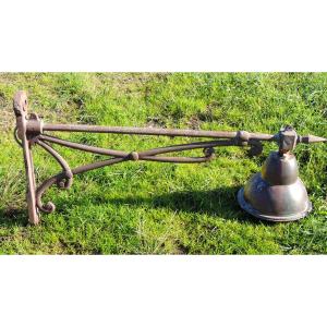 Lantern, Street Lantern On A Cast Iron Bracket With Its Copper Lamp, Art Nouveau, 20th Century
