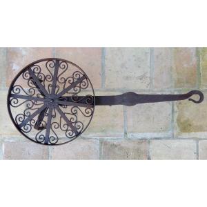Wrought Iron Grill, Rotating Grill For Cooking Black Pudding, Folk Art, 18th Century 