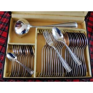 37-piece Silver-plated Menagère, Boulanger Brand, Art Deco, 20th Century