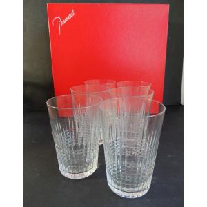 6 Baccarat Crystal Glasses In Their Original Box, Tableware, 20th Century