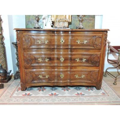 Lyonnaise Commode In Walnut 18th Century.