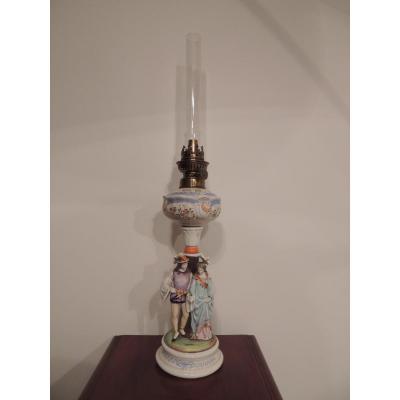 Napoleon III Porcelain Oil Lamp.