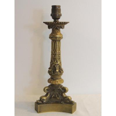 Candlestick, Candlestick, Gilt Bronze Torch From Viollet Le Duc, Neo Gothic, Napoleon III