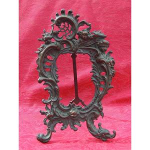 19th Century Bronze Photo Frame Rocaille Style.