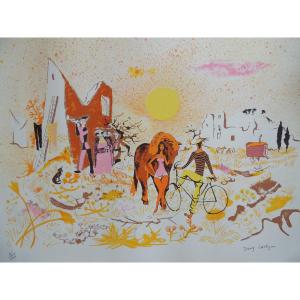 Engraving, Color Lithograph By Dany Lartigue 61/100