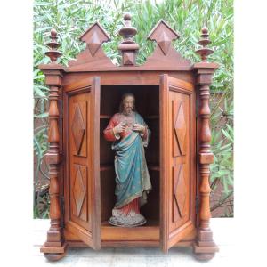 Old Walnut Tabernacle In Corner, 19th