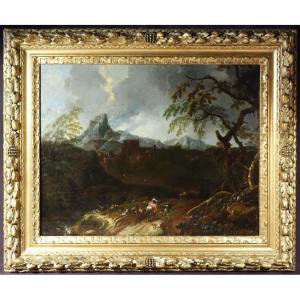 Animated Landscape Of Characters - 18th Century Italian School