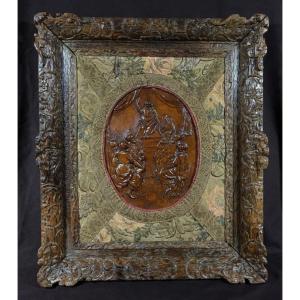 Bas Relief Embossed Leather 18th Century