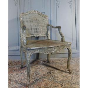 Regency / Louis XV Period Armchair With Cane Base