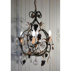 Wrought Iron Grape Chandelier
