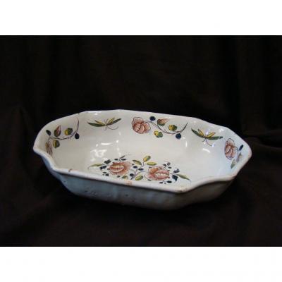 Bowl In Rouen Earthenware With Cut Sides. 18th Century