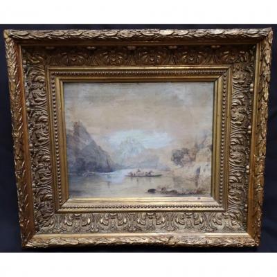 Alexandre-thomas Francia (1815-1884). Brown Lavish Drawing And White Gouache