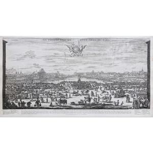 Antique Engraving – The Pont Neuf – Paris