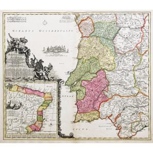 Old Geographical Map Of Portugal