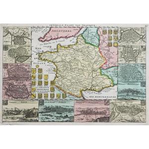Old Geographical Map Of France