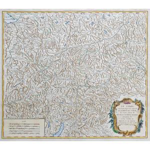 Old Geographical Map Of Switzerland - Tyrol