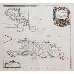Old Geographical Map Of Santo Domingo
