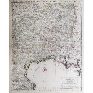 Old Geographical Map Of Languedoc