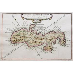 Old Marine Map Of Martinique
