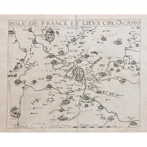 Old Geographic Map Of The Ile De France – Paris