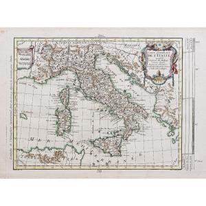 Old Geographic Map Of Italy – Corsica
