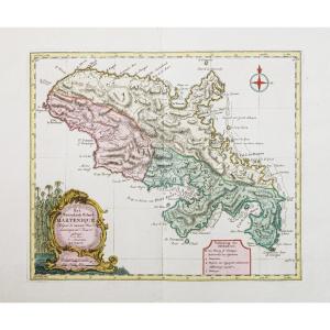 Old Geographic Map Of Martinique