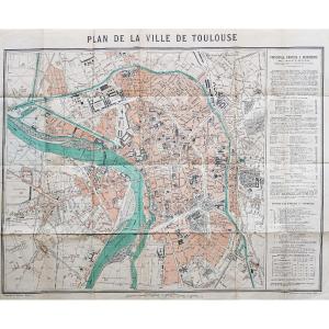 Old Map Of The City Of Toulouse