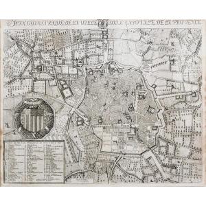 Orignal Antique Plan  City Of Aix En Provence