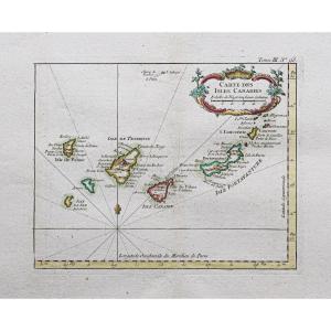 Old Nautical Chart Of The Canary Islands