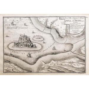 Old Engraving Of Mont Saint-michel