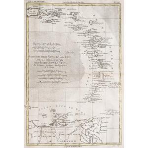 Old Geographical Map Of The Antilles – Leeward Islands