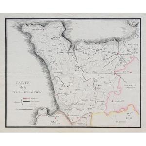 Handwritten Map Of The Generality Of Caen