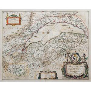 Antique Map Of Lake Geneva - Switzerland - Savoie