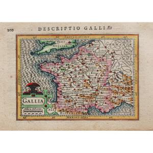 Ancient Geographical Map Of France - Gallia