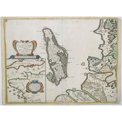 Old Geographic Map Of The Coast From La Rochelle To Brouage And ...