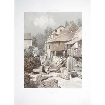 Savoie - Cascade De Grézi - Old Engraving
