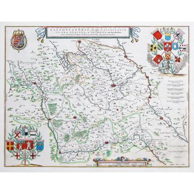 Old Geographic Map Of The Surroundings Of Lille - North