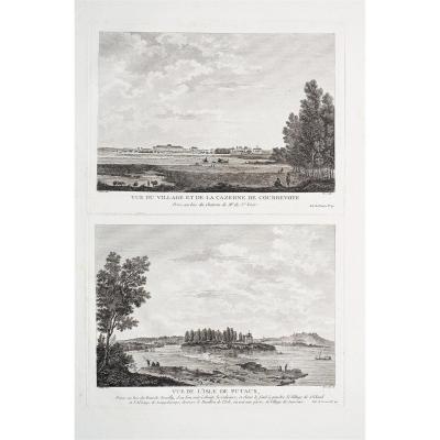 Courbevoie & Puteaux – Original Antique Engraving