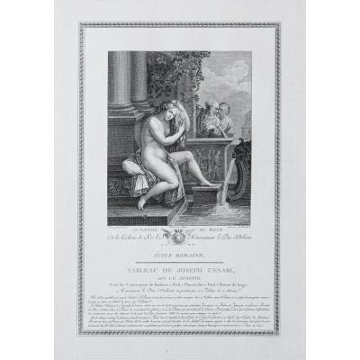 Old Engraving - Susanne At The Bath - Mythology