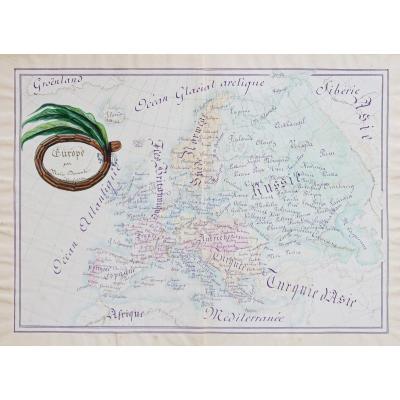 Old Manuscript Map Of Europe