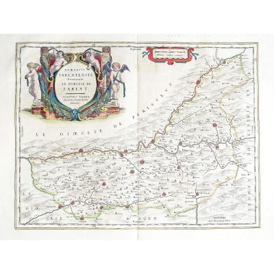 Old Geographic Map Of Sarlat
