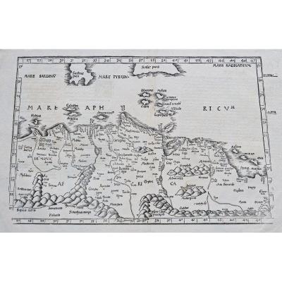 Old Geographic Map Of North Africa