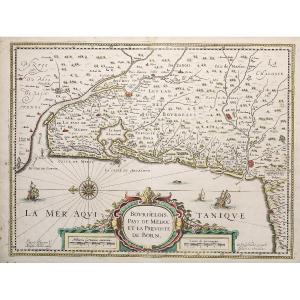 Old Geographical Map - Bordelais - Aquitaine- Guienne