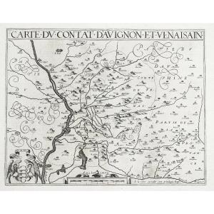 Old Geographical Map Of The Contat Of Avignon And Venaissin