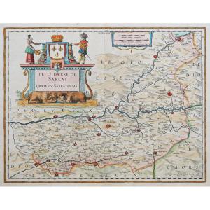 Old Geographical Map Of The Diocese Of Sarlat