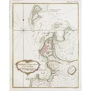 Old Marine Map Of Guadeloupe